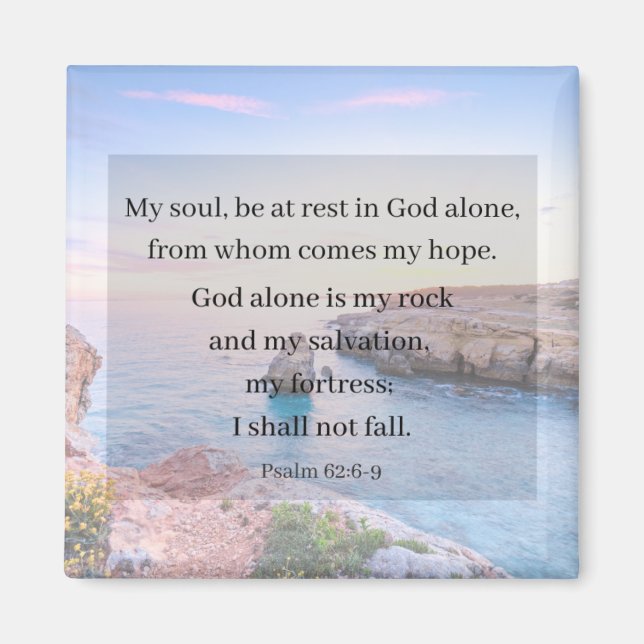 Imã Íman de 2" Salm 62:6 (Frente)