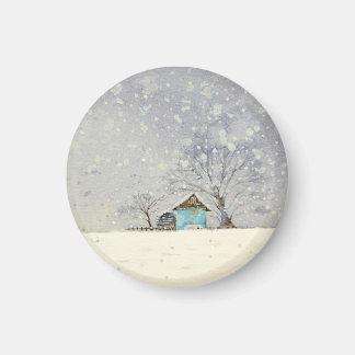 Imã Íman de aquarela de paisagem nevada