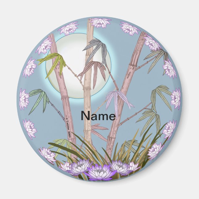 Imã Íman de Bamboo Lotus Moon (Frente)