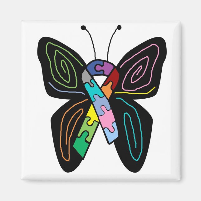 Imã Íman de borboleta Autism (Frente)