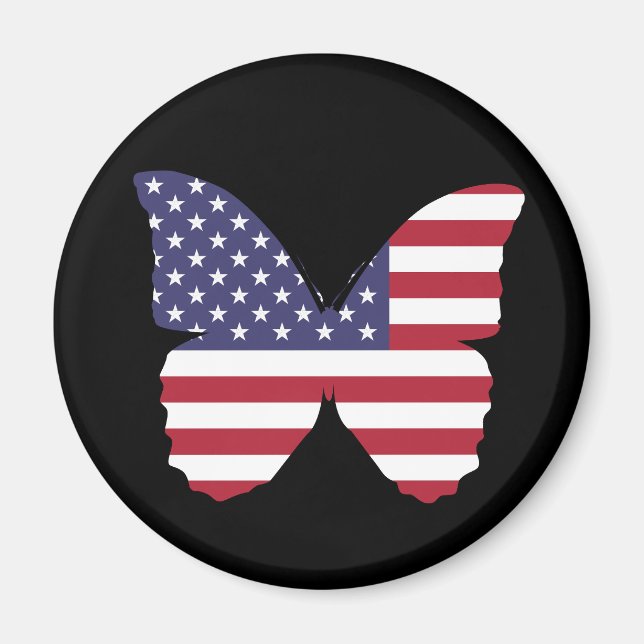 Imã íman de borboleta de bandeira americana (Frente)