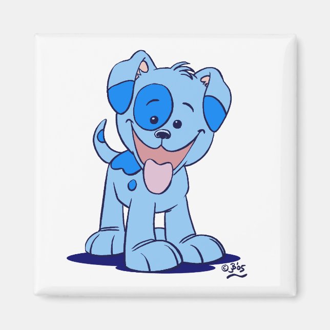 Imã Íman de cachorrinho azul (Frente)