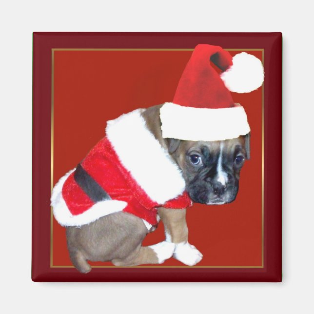 Imã Íman de cachorrinho de Natal (Frente)
