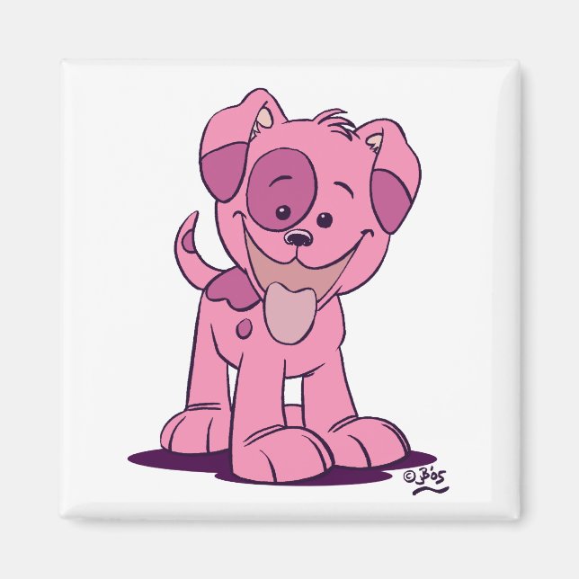 Imã Íman de cachorrinho rosa (Frente)