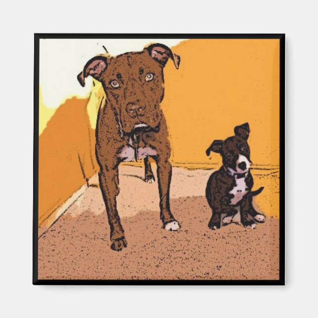 Imã Íman de cães bonitos (Frente)