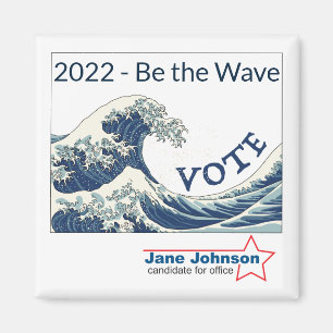 Imã Íman de campanha personalizável da Onda Azul 202