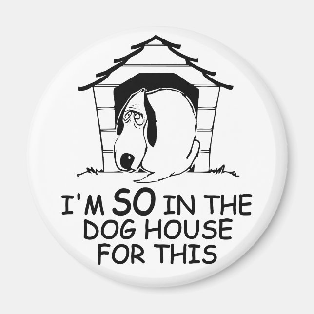 Imã Íman de cor personalizado da CASA DOG (Frente)