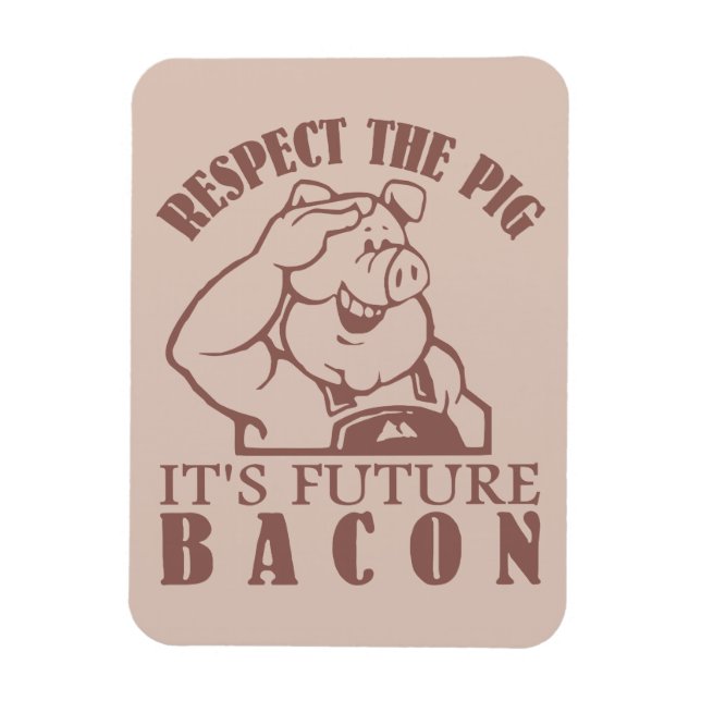 Ímã Íman de cor personalizado PIG TO BACON (Vertical)