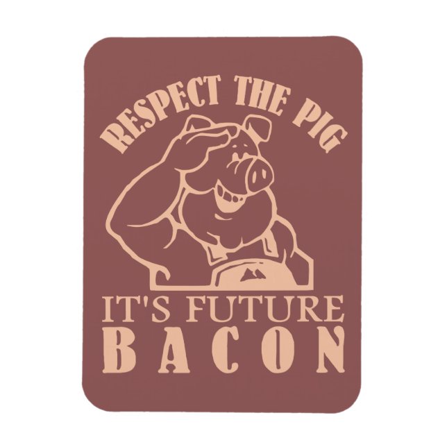 Ímã Íman de cor personalizado PIG TO BACON (Vertical)