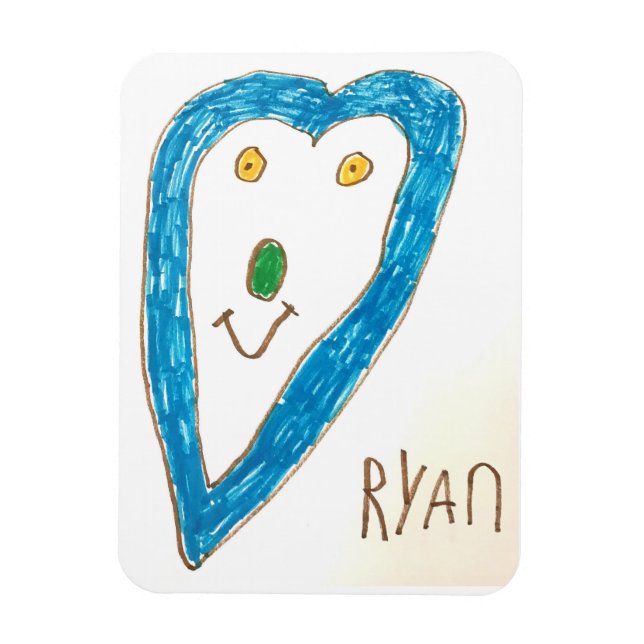 Ímã Íman de coração azul (Vertical)