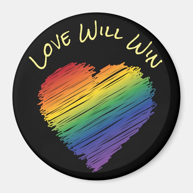 Imã Íman de coração do arco-íris (Frente)