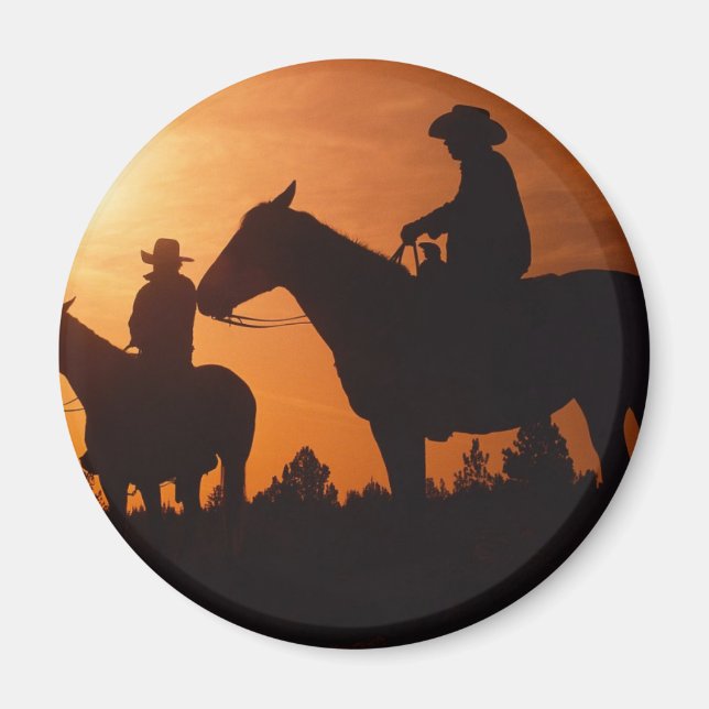 Imã íman de cowboys a cavalo (Frente)