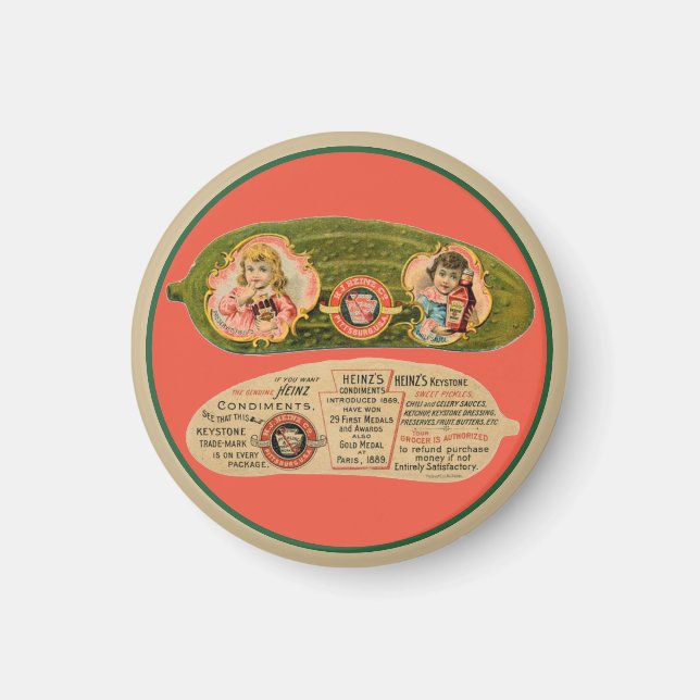 Imã Íman de cozinha com etiqueta de comida de picles (Frente)