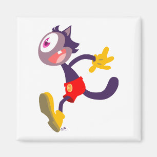 Imã Íman de desenho animado de gato monocular