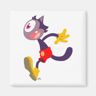 Imã Íman de desenho animado de gato monocular