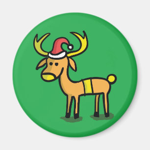 Imã Íman de desenho animado de rena de Natal fofo