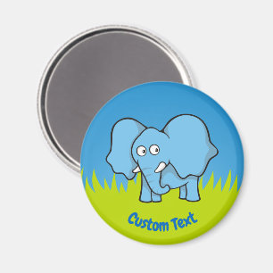 Imã Íman de desenho de elefante azul