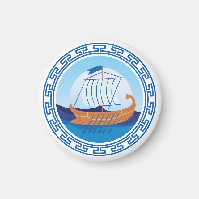 Imã Íman de Design de Navio da Grécia Antiga (Frente)
