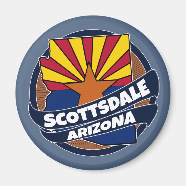 Imã Íman de explosão da bandeira da Arizona Scottsdale (Frente)