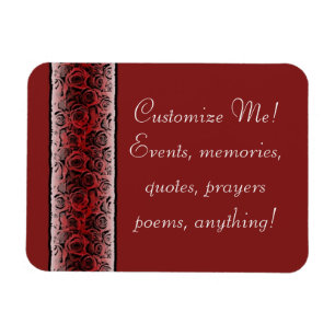 Ímã Íman de faixa de rosa vermelha de safra personaliz