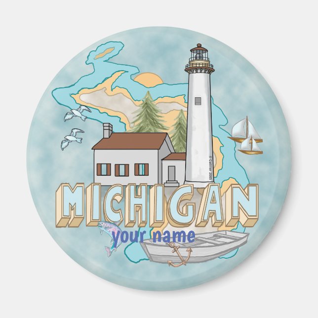Imã Íman de Farol de Michigan (Frente)