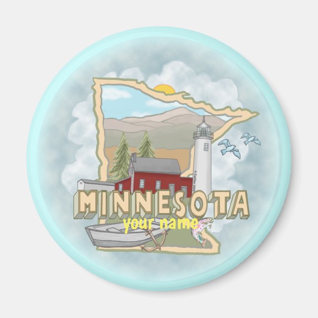 Imã Íman de farol de Minnesota (Frente)