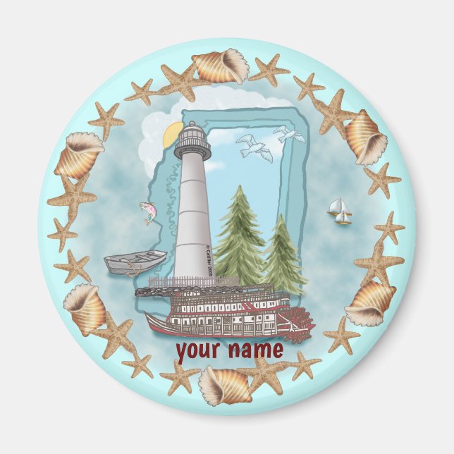 Imã Íman de Farol do Mississippi (Frente)