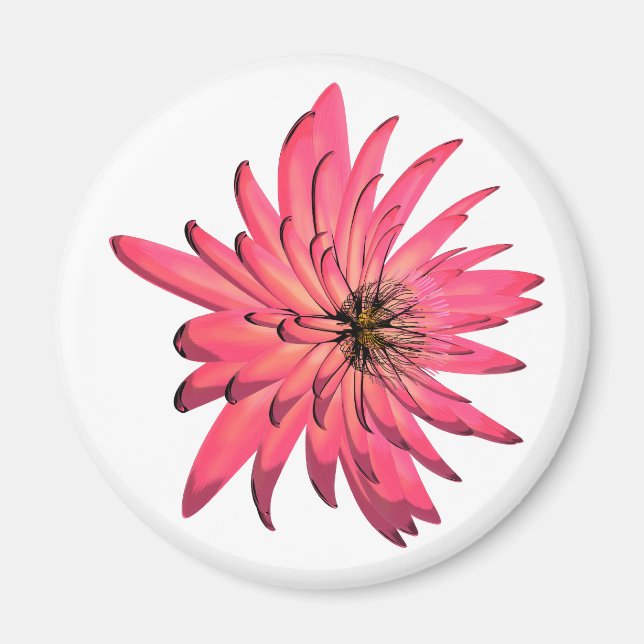 Imã íman de flor rosa escuro (Frente)