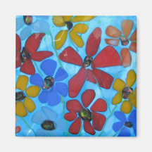 íman de flores de fusão de vidro