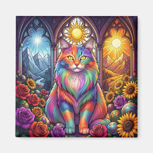 Imã íman de gato arco-íris