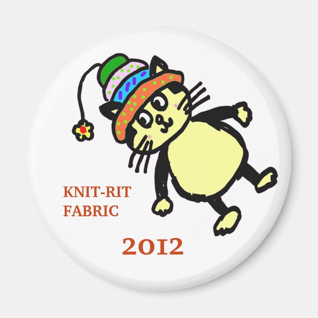 Imã Íman de gato bonito - branco (Frente)