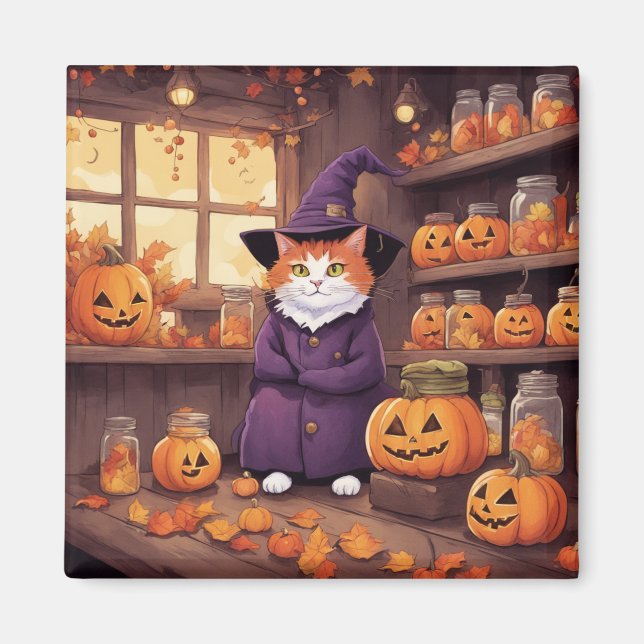 Imã íman de gato de halloween #2 (Frente)