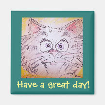 íman de gato de olhos grandes - azul