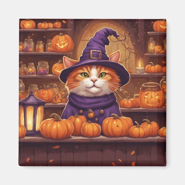 Imã íman de gato do halloween #10 (Frente)