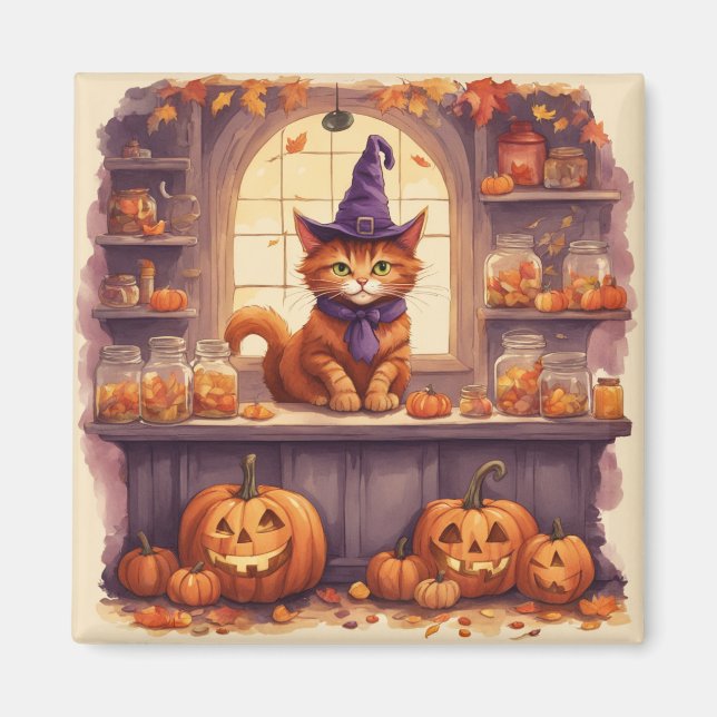 Imã íman de gato do halloween #3 (Frente)
