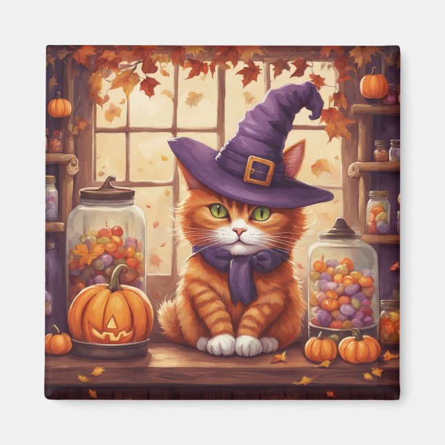 Imã íman de gato do halloween #4 (Frente)