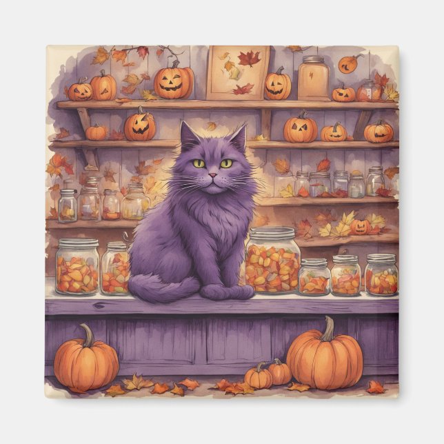 Imã íman de gato do halloween #5 (Frente)