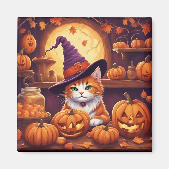 Imã íman de gato do halloween #7 (Frente)