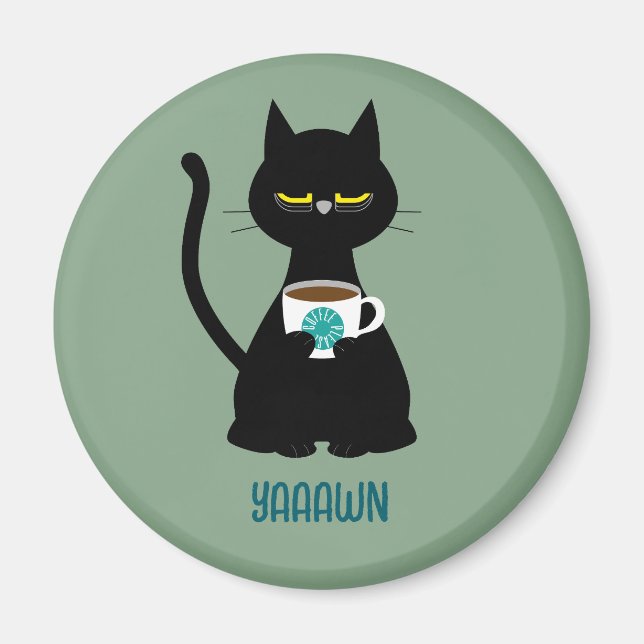 Imã Íman de gato sonolento YAAWN (Frente)