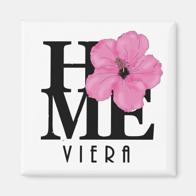 Imã Íman de Hibisco Rosa Viera HOME (Frente)