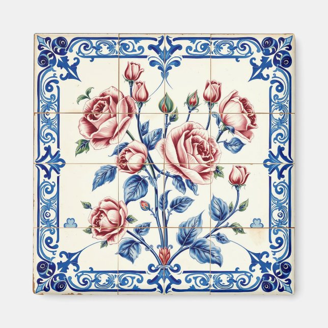 Imã íman de jardim de rosas (Frente)