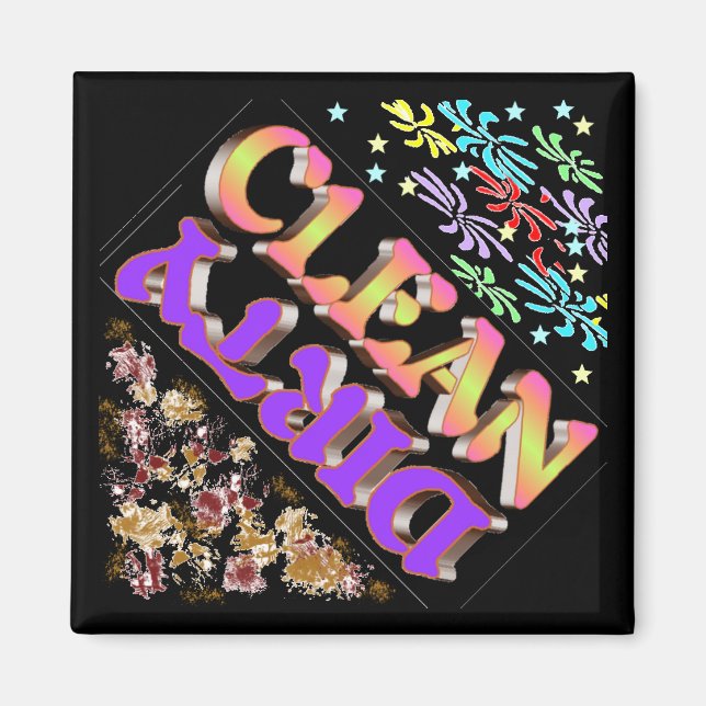 Imã Íman de lava-louças suja (Frente)