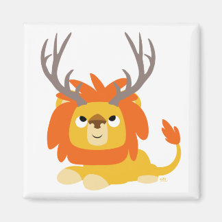 Imã Íman de Leão Antlerado em Cartoon