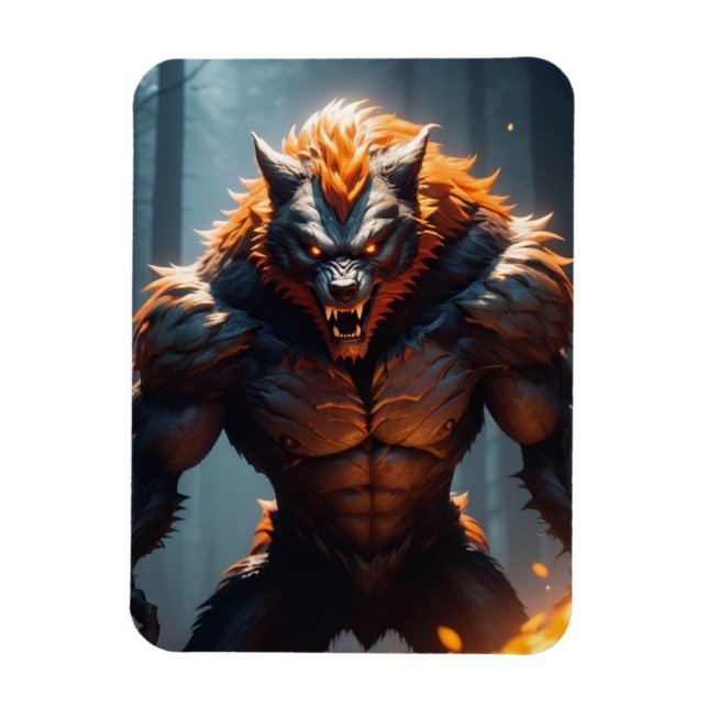 Ímã Íman de lobisomem de Halloween (Vertical)