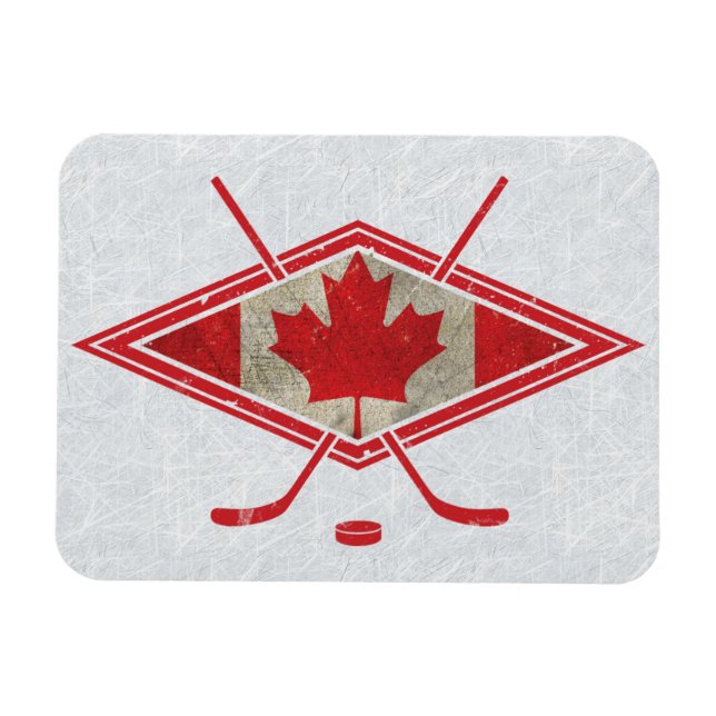 Ímã Íman de logotipo canadense de bandeira de hóquei (Horizontal)