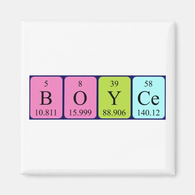 Imã Íman de mesa periódica Boyce (Frente)