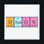Imã Íman de mesa periódica do Damon<br><div class="desc">Damon escreveu D Am O N (Deuterium Americium Oxygen Nitrogen) em um ímã para o cientista em você.</div>
