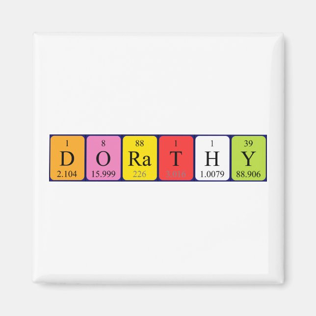 Imã Íman de mesa periódica Dorathy (Frente)