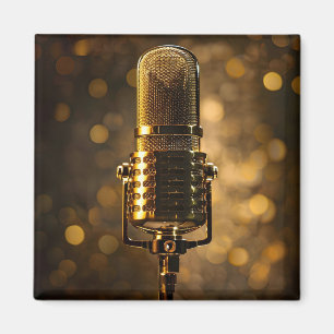 Imã Íman de microfone dourado