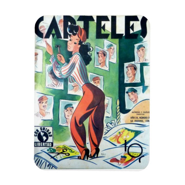Ímã Iman de Nevera Revistas Cubanas Vintage (Vertical)